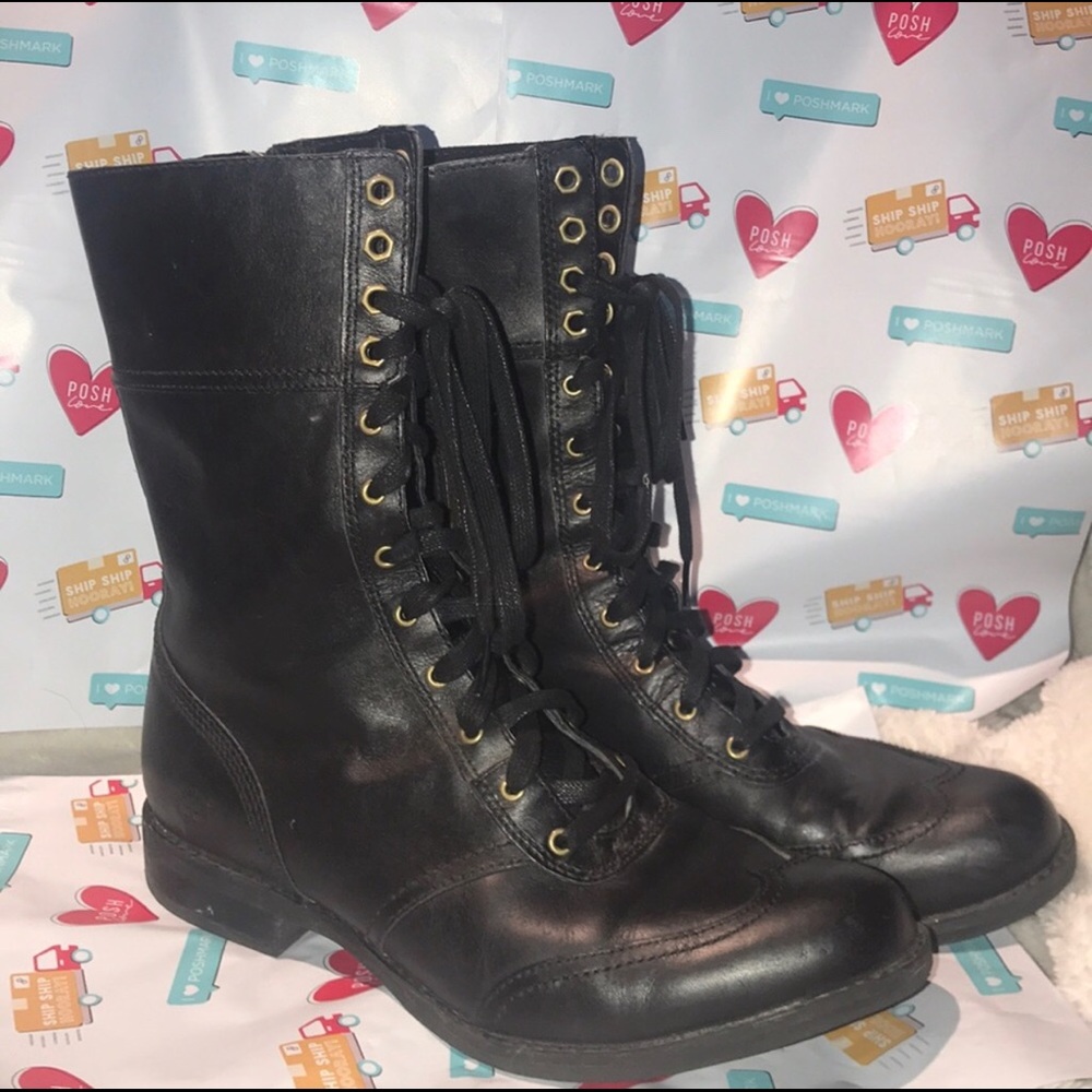 Black Timberland Earthkeepers Wingtip Combat Boot
